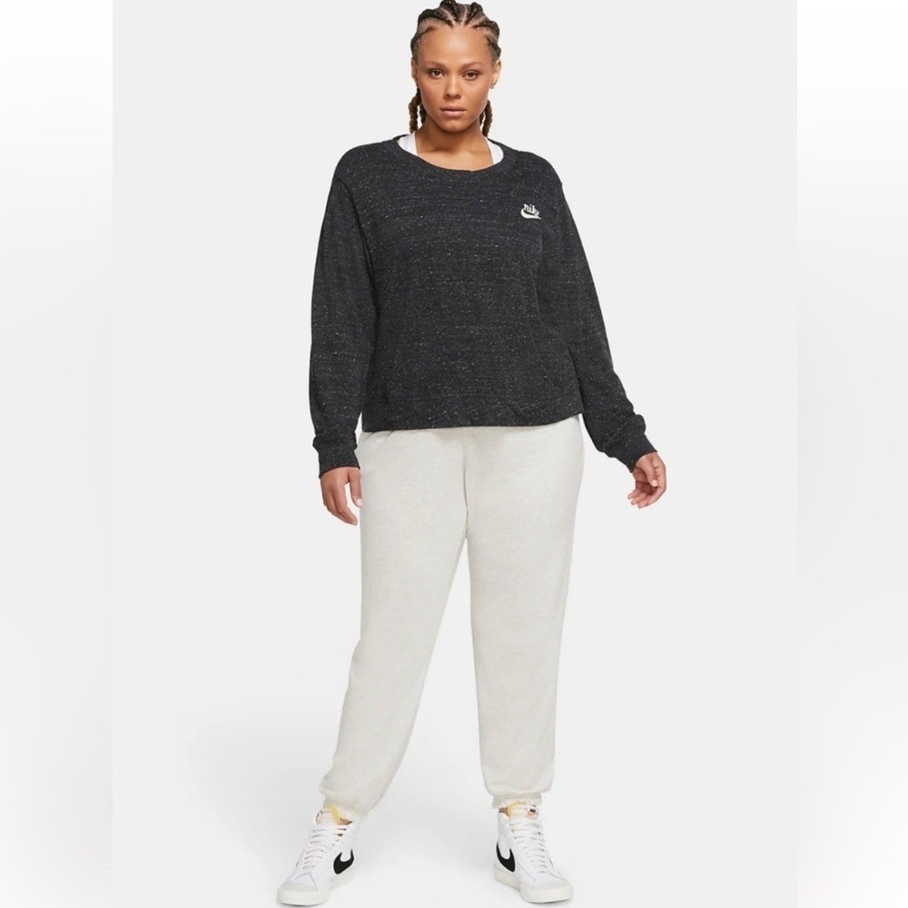 Nike Top Womens XL Gym Vintage Black Heather Sweatshirt CK5224-010 EUC